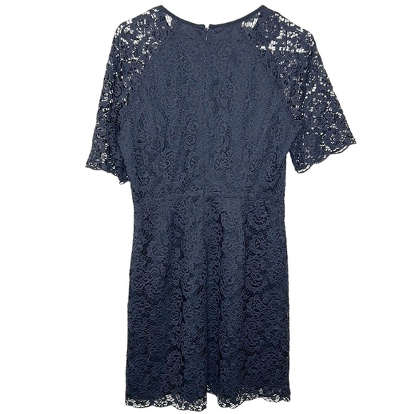 Madewell Womens Magnolia Lace Dress Size 8 Navy Blue Wedding Guest Classic Beach - Picture 4 of 9